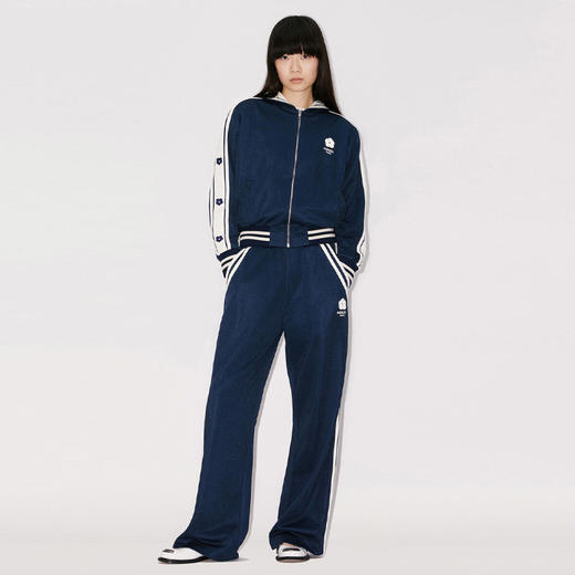 KENZO 高田贤三 女士花朵印花系列休闲运动裤 蓝色 FD52 PA703 4IE 77 商品图3