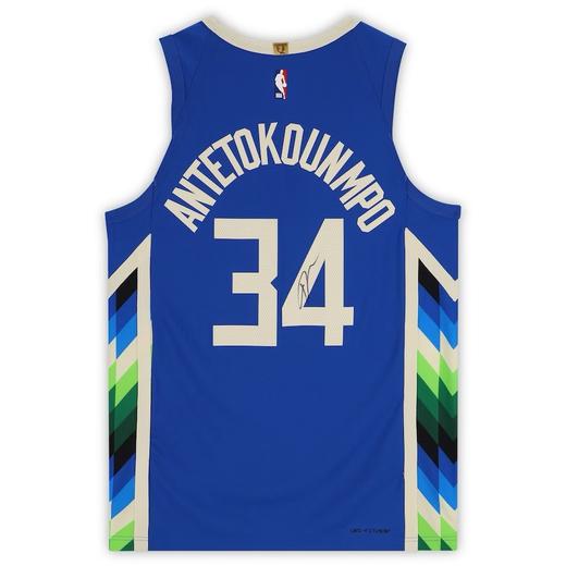 收藏系列 字母哥 雄鹿队34号蓝色 亲笔签名球衣 商品图5