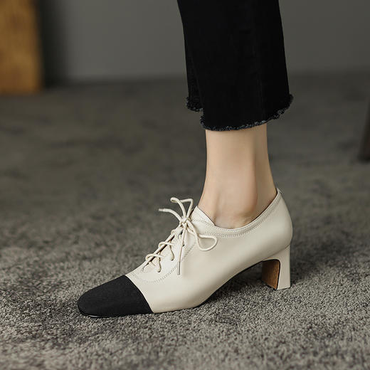 春季新款，里外全皮平头拼色高跟鞋HCY-K3294 商品图8