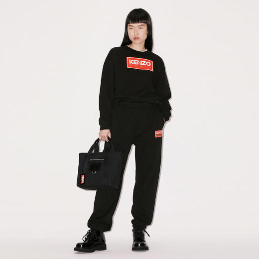KENZO 高田贤三 女士棉质字母徽标印花休闲运动裤 黑色 FD52 PA708 4MF 99J 商品图3