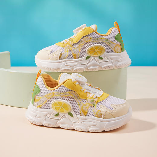 卡特兔儿童运动鞋男童2023秋季网眼透气旋钮篮球鞋女童跑步鞋 商品图2