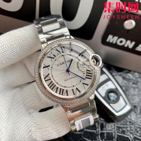 卡地亚 蓝气球系列【钻圈款】男款大号42mm 316L精钢表壳，蓝宝石镜面 搭载定制全自动机械机芯