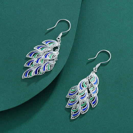 S990银花丝珐琅彩耳环【QFED01】2302 商品图3