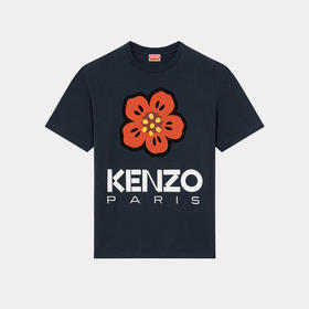 【二】KENZO 高田贤三 男士棉质 BOKE花朵印花 系列圆领短袖T恤 蓝色 FD55 TS445 4SO 77