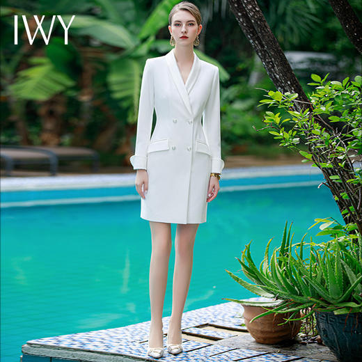 IWY/职业装前台接待播音艺考工作服女高端正装连衣裙主持人西装裙Q835 商品图0