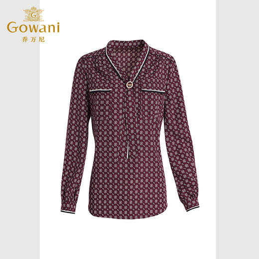 乔万尼春夏新品长袖印花衬衫设计感小众高端气质EF3C911 商品图4
