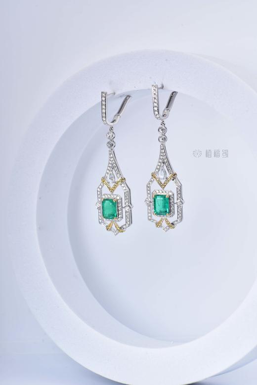 【春之灵】祖母绿窗棂耳坠  CB12209030 商品图3