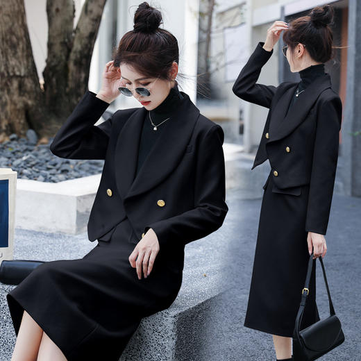 复古气质小香风西装韩系感春秋通勤两件套HR-WHA1389 商品图6