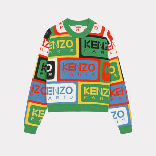 KENZO 高田贤三 女士棉质“KENZO 标签”套头针织衫 混色 FD52 PU367 3CD MU 商品图0