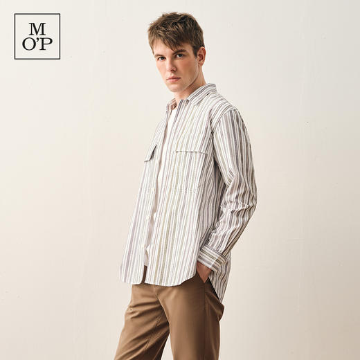 Marc O'Polo/MOP【商场同款】男士纯棉翻领衬衣彩色条纹长袖衬衫362725242130 商品图2