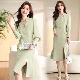 春装新款，时尚修身连衣鱼尾裙HR-SNX2680-1