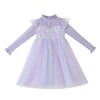 XWNZ2025 女童针织公主裙秋冬爱莎连衣裙渐变甜美亮片裙拼接长袖蓬蓬裙 商品缩略图4