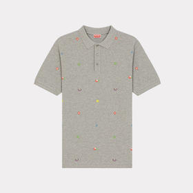 KENZO 高田贤三 男士棉质“KENZO PIXEL”修身版短袖 POLO 衫 浅灰色 FD55 PO005 4PU 94