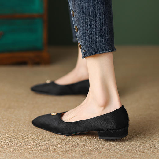 质感拉满，胎马毛里外全真皮小单鞋NJMK-S031 商品图2