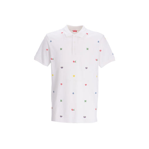 KENZO 高田贤三 男士棉质“KENZO PIXEL”修身版短袖 POLO 衫 白色 FD55 PO005 4PU 02 商品图0