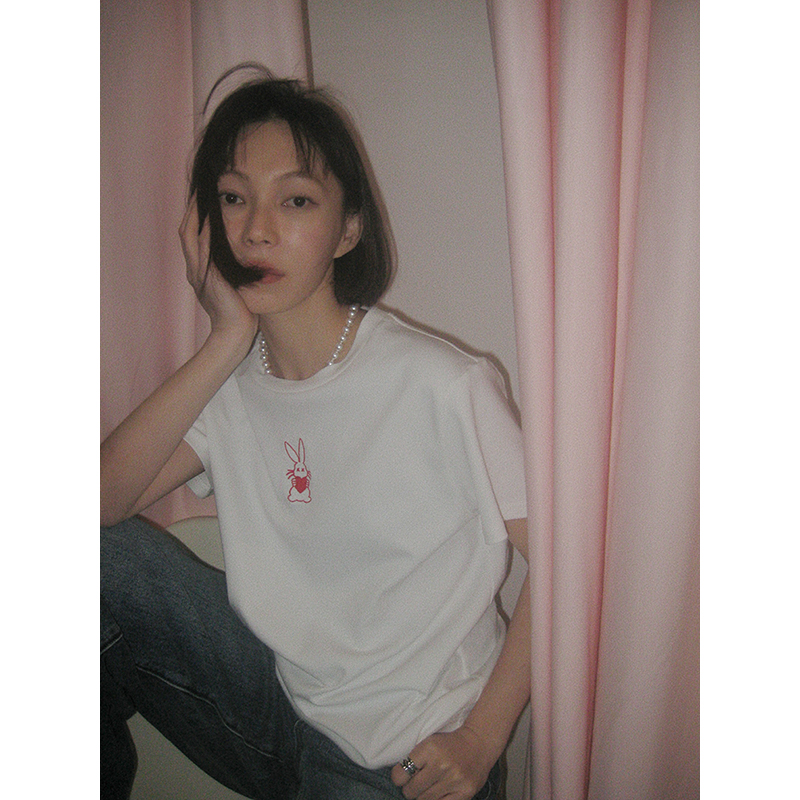 【年终福利/不退换】UMILABLove兔You兔年限定 100%冰爽澳棉立体刺绣廓型T恤短袖T519W