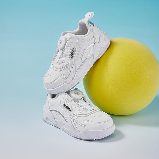 卡特兔儿童运动鞋男童2023秋季儿童鞋子旋钮篮球鞋跑步小白鞋 商品图3