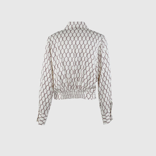 下摆收工字褶翻领蝙蝠袖衬衣 商品图2