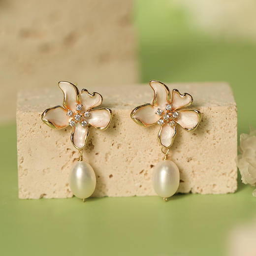 manreya“月下玉兰”浪漫珍珠耳环 商品图6