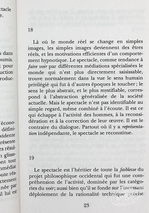 【中商原版】居伊德波 景观社会 La Societe du Spectacle 法文原版 Guy Debord 哲学 商品图7
