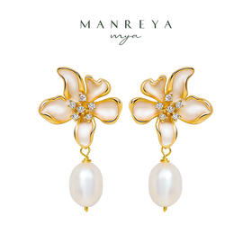 manreya“月下玉兰”浪漫珍珠耳环