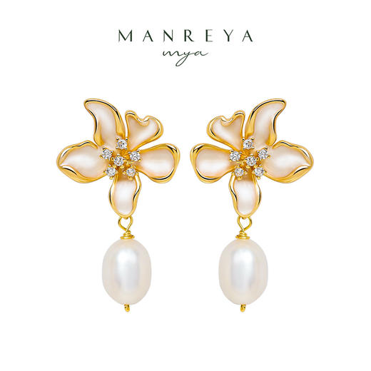 manreya“月下玉兰”浪漫珍珠耳环 商品图0