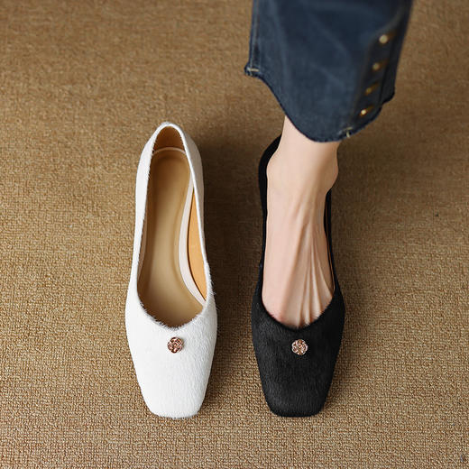 质感拉满，胎马毛里外全真皮小单鞋NJMK-S031 商品图4