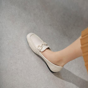 春季新款【舒软】牛皮通勤鞋平跟舒适职业鞋乐福鞋女36791