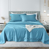 雅芳婷60S零碳摩登丝棉系列简约透气蓝色纯色床品被袋床笠四件套连芯扣家纺MC3933 商品缩略图5