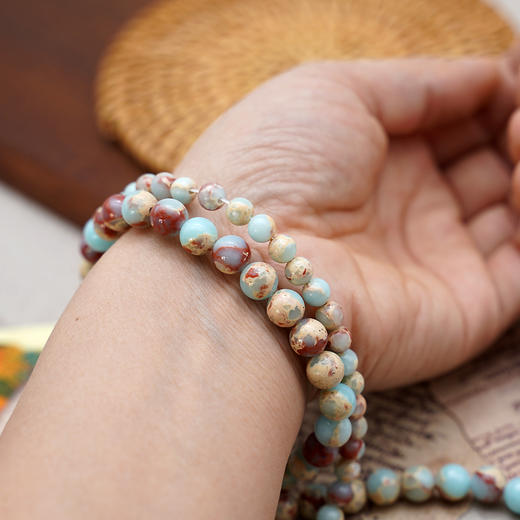 寿山石8mm珠料意卡米诺手串念珠单颗珠子散珠半成品 商品图1