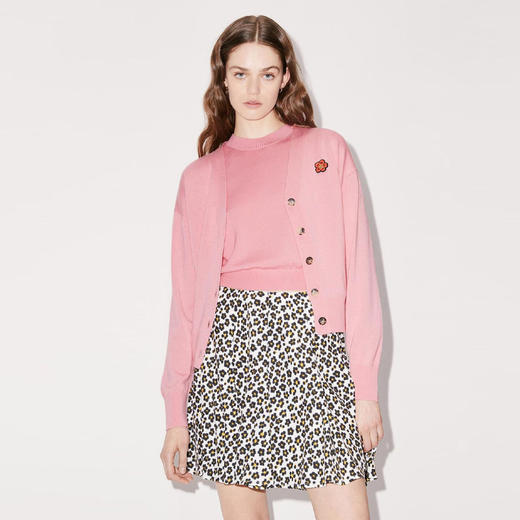 KENZO 高田贤三 女士BOKE花朵刺绣徽标系列羊毛针织开衫 粉色 FD52 CA383 3LB 30 商品图1