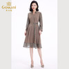 乔万尼早春新款气质连衣裙法式V领收腰长袖春季EF3E899 商品缩略图3