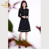 乔万尼早春新款连衣裙法式气质黑色长袖针织小香风EF3M836 商品缩略图2