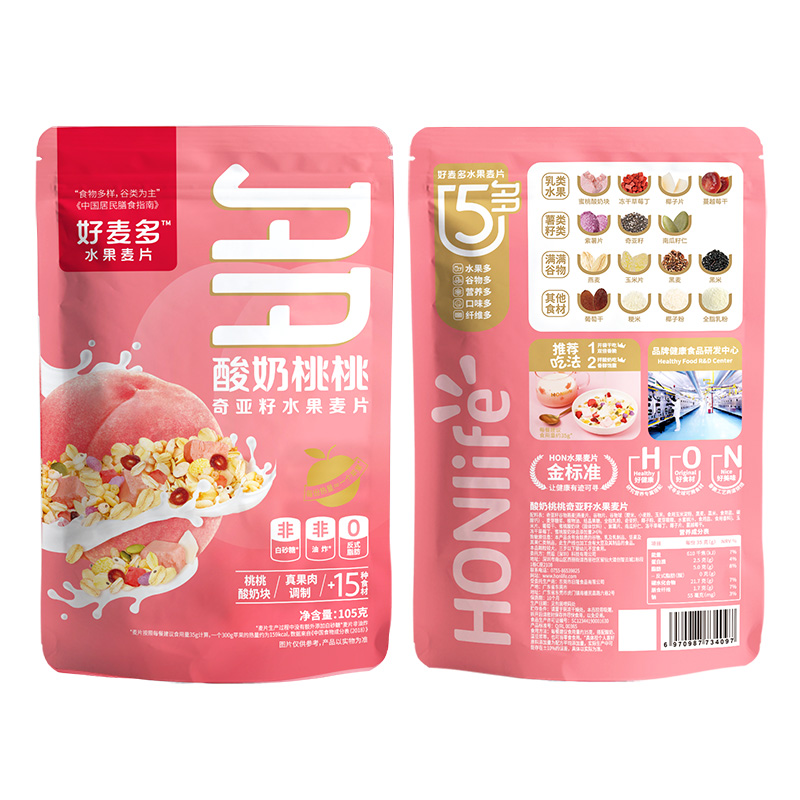 【麦麦SY】好麦多酸奶桃桃奇亚籽水果麦片105g