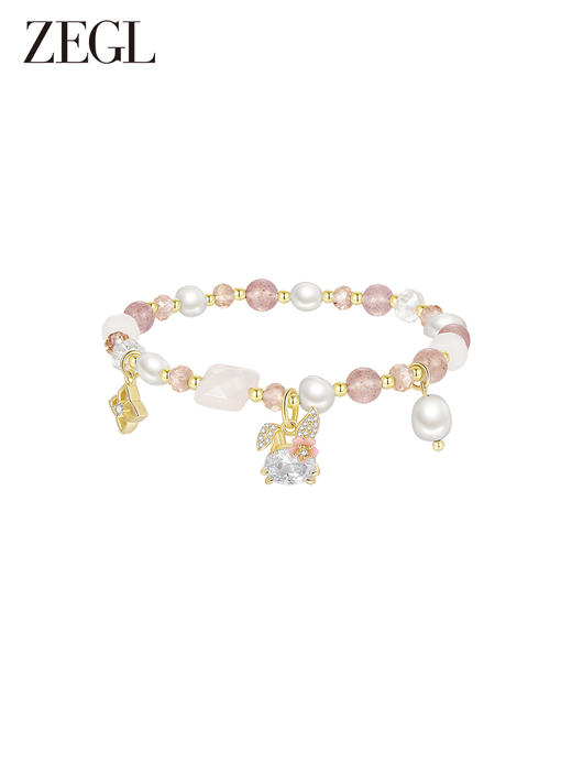 ZEGL设计师本命年桃花兔系列兔子手链女生轻奢小众精致珍珠手饰品 商品图0
