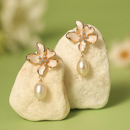 manreya“月下玉兰”浪漫珍珠耳环 商品图5