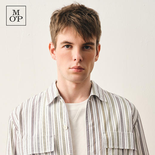 Marc O'Polo/MOP【商场同款】男士纯棉翻领衬衣彩色条纹长袖衬衫362725242130 商品图1