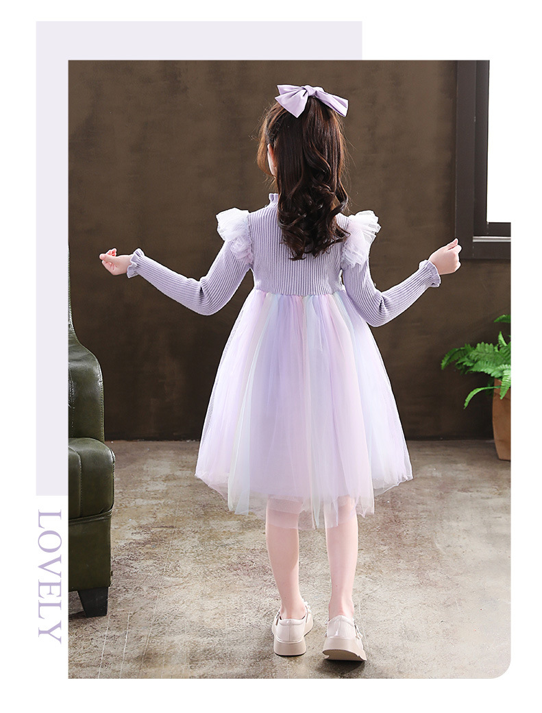 女童2022新款春装春季连衣裙春款毛衣裙子儿童公主裙春秋洋气童装