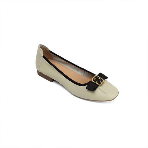 22年新款时尚饰扣舒适平底小香风浅口优雅女单鞋17021 商品图4