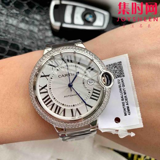 卡地亚 蓝气球系列【钻圈款】男款大号42mm 316L精钢表壳，蓝宝石镜面 搭载定制全自动机械机芯 商品图5