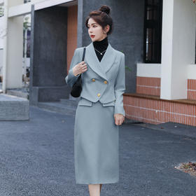 复古气质小香风西装韩系感春秋通勤两件套HR-WHA1389