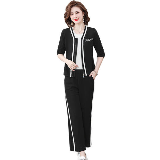 YCET212-8743 妈妈春装长袖上衣新款中老年金丝绒运动服套装女春秋洋气老人衣服 商品图4