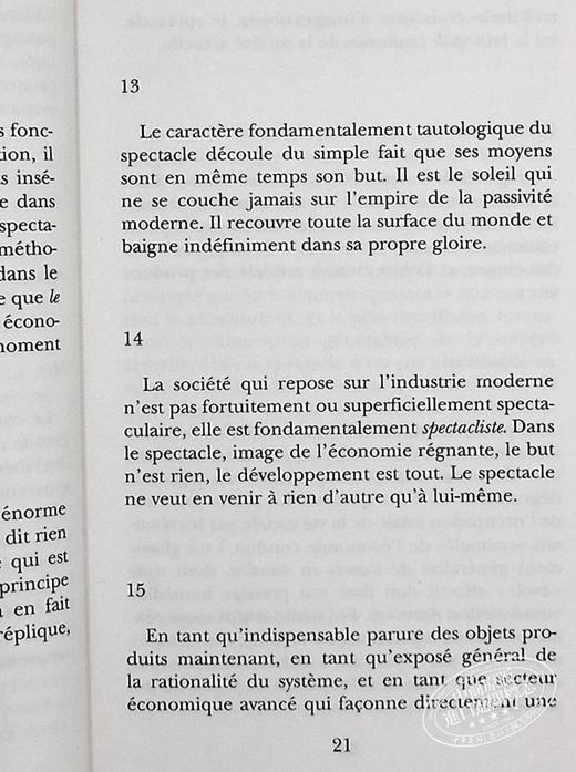 【中商原版】居伊德波 景观社会 La Societe du Spectacle 法文原版 Guy Debord 哲学 商品图6