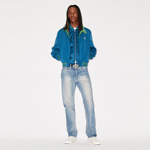 KENZO 高田贤三 男士棉质字母徽标印花拉链棉服外套 蓝色 FD55 BL203 9NB 73 商品图3