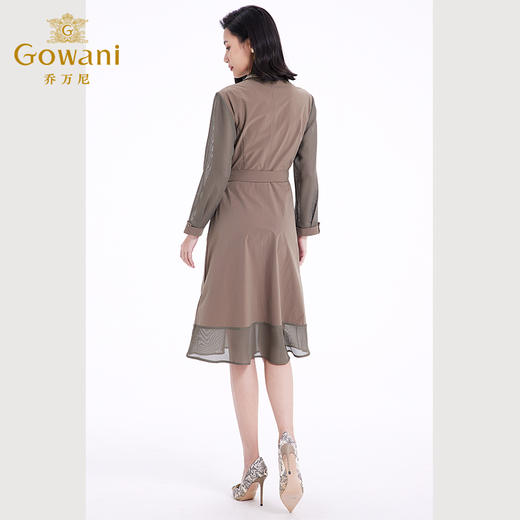 乔万尼早春新款气质连衣裙法式V领收腰长袖春季EF3E899 商品图4