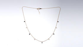 18K 蓝宝石钻石满天星项链 锁骨链