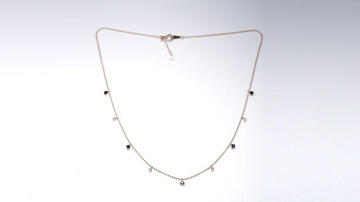 18K 蓝宝石钻石满天星项链 锁骨链 商品图0