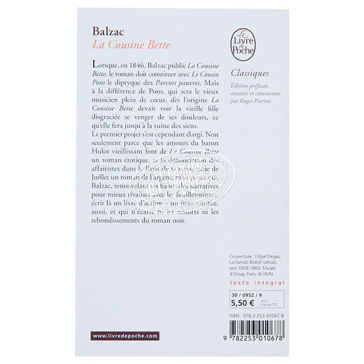 【中商原版】巴尔扎克 贝姨 La Cousine Bette 法文原版 Honore de Balzac 人间喜剧 作者 现代法国小说之父 商品图1