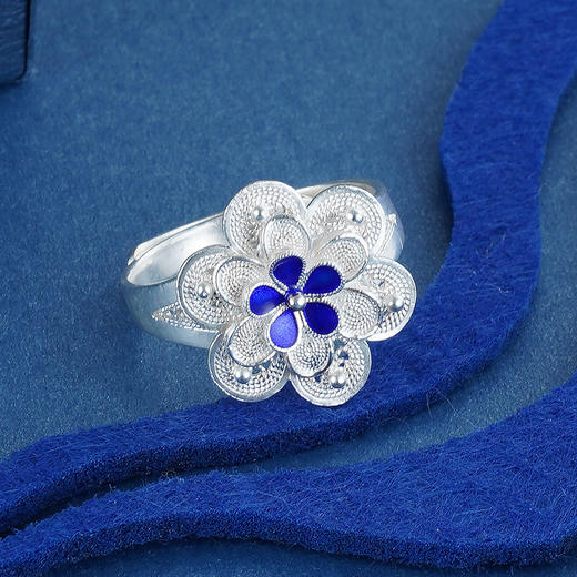 子佩集S990银【四叶】戒指【MXJZ005】花丝珐琅彩2302 商品图2