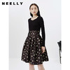 NEELLY纳俪商场同款春季新款针织拼接连衣裙女韩版碎花A字中长款N23023Y01128 商品缩略图2